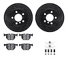 8312-31081 Drilled/Slotted Brake Rotors with 3000-Series Ceramic Brake Pads Kit & Hardware [Black], 2007-2019 BMW, Position: Rea - image 1