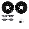 8312-31091 Drilled/Slotted Brake Rotors with 3000-Series Ceramic Brake Pads Kit & Hardware [Black], 2008-2013 BMW, Position: Rea - image 1