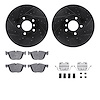 8312-31093 Drilled/Slotted Brake Rotors with 3000-Series Ceramic Brake Pads Kit & Hardware [Black], 2007-2019 BMW, Position: Fro - image 1