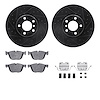 8312-31094 Dimpled/Slotted Brake Rotors with 3000-Series Ceramic Brake Pads Kit & Hardware [Black], 2016-2018 BMW, Position: Fro - image 1