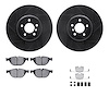 8312-31098 Drilled/Slotted Brake Rotors with 3000-Series Ceramic Brake Pads Kit & Hardware [Black], 2009-2017 BMW, Position: Fro - image 1