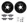 8312-31107 Drilled/Slotted Brake Rotors with 3000-Series Ceramic Brake Pads Kit & Hardware [Black], 2011-2016 BMW, Position: Fro - image 1