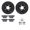 8312-31110 Drilled/Slotted Brake Rotors with 3000-Series Ceramic Brake Pads Kit & Hardware [Black], 2012-2018 BMW, Position: Fro - image 1