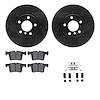 8312-31111 Drilled/Slotted Brake Rotors with 3000-Series Ceramic Brake Pads Kit & Hardware [Black], 2011-2018 BMW, Position: Fro - image 1