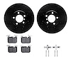 8312-31112 Drilled/Slotted Brake Rotors with 3000-Series Ceramic Brake Pads Kit & Hardware [Black], 2012-2021 BMW, Position: Fro - image 1