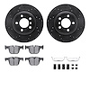 8312-31114 Drilled/Slotted Brake Rotors with 3000-Series Ceramic Brake Pads Kit & Hardware [Black], 2012-2020 BMW, Position: Rea - image 1