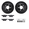 8312-31117 Drilled/Slotted Brake Rotors with 3000-Series Ceramic Brake Pads Kit & Hardware [Black], 2013-2020 BMW, Position: Rea - image 1
