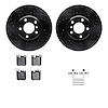 8312-31118 Drilled/Slotted Brake Rotors with 3000-Series Ceramic Brake Pads Kit & Hardware [Black], 2012-2020 BMW, Position: Rea - image 1
