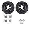 8312-31119 Drilled/Slotted Brake Rotors with 3000-Series Ceramic Brake Pads Kit & Hardware [Black], 2013-2021 BMW, Position: Rea - image 1