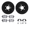 8312-32005 Drilled/Slotted Brake Rotors with 3000-Series Ceramic Brake Pads Kit & Hardware [Black], 2011-2016 Mini, Position: Fr - image 1