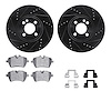 8312-32007 Drilled/Slotted Brake Rotors with 3000-Series Ceramic Brake Pads Kit & Hardware [Black], 2007-2015 Mini, Position: Fr - image 1