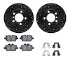 8312-32010 Drilled/Slotted Brake Rotors with 3000-Series Ceramic Brake Pads Kit & Hardware [Black], 2013-2016 Mini, Position: Re - image 1