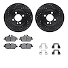 8312-32011 Drilled/Slotted Brake Rotors with 3000-Series Ceramic Brake Pads Kit & Hardware [Black], 2007-2015 Mini, Position: Fr - image 1