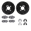 8312-32013 Drilled/Slotted Brake Rotors with 3000-Series Ceramic Brake Pads Kit & Hardware [Black], 2007-2015 Mini, Position: Re - image 1