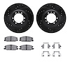 8312-37008 Drilled/Slotted Brake Rotors with 3000-Series Ceramic Brake Pads Kit & Hardware [Black], 1995-1995 GM, Position: Fron - image 1