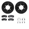 8312-37013 Drilled/Slotted Brake Rotors with 3000-Series Ceramic Brake Pads Kit & Hardware [Black], 2001-2001 GM, Position: Fron - image 1