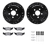 8312-39019 Drilled/Slotted Brake Rotors with 3000-Series Ceramic Brake Pads Kit & Hardware [Black], 1995-2007 Mopar, Position: R - image 1