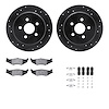 8312-39020 Drilled/Slotted Brake Rotors with 3000-Series Ceramic Brake Pads Kit & Hardware [Black], 2003-2010 Mopar, Position: R - image 1