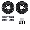 8312-39030 Drilled/Slotted Brake Rotors with 3000-Series Ceramic Brake Pads Kit & Hardware [Black], 2004-2008 Mopar, Position: R - image 1