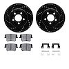8312-39036 Drilled/Slotted Brake Rotors with 3000-Series Ceramic Brake Pads Kit & Hardware [Black], Fits Select Mopar, Position: - image 1
