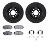 8312-39041 Drilled/Slotted Brake Rotors with 3000-Series Ceramic Brake Pads Kit & Hardware [Black], 2016-2017 Mopar, Position: F - image 1