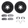 8312-39042 Drilled/Slotted Brake Rotors with 3000-Series Ceramic Brake Pads Kit & Hardware [Black], 2013-2016 Mopar, Position: F - image 1