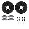 8312-39046 Drilled/Slotted Brake Rotors with 3000-Series Ceramic Brake Pads Kit & Hardware [Black], 2016-2017 Mopar, Position: F - image 1