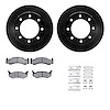 8312-40012 Drilled/Slotted Brake Rotors with 3000-Series Ceramic Brake Pads Kit & Hardware [Black], 1973-1993 Mopar, Position: F - image 1