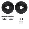 8312-40026 Drilled/Slotted Brake Rotors with 3000-Series Ceramic Brake Pads Kit & Hardware [Black], 1984-1990 Mopar, Position: F - image 1