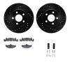 8312-40027 Drilled/Slotted Brake Rotors with 3000-Series Ceramic Brake Pads Kit & Hardware [Black], 1989-1989 Mopar, Position: F - image 1
