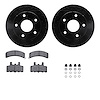 8312-40037 Drilled/Slotted Brake Rotors with 3000-Series Ceramic Brake Pads Kit & Hardware [Black], 1994-1999 Mopar, Position: F - image 1