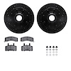 8312-40039 Drilled/Slotted Brake Rotors with 3000-Series Ceramic Brake Pads Kit & Hardware [Black], 1994-1999 Mopar, Position: F - image 1