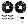8312-40050 Drilled/Slotted Brake Rotors with 3000-Series Ceramic Brake Pads Kit & Hardware [Black], 1993-2004 Mopar, Position: R - image 1