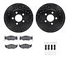 8312-40051 Drilled/Slotted Brake Rotors with 3000-Series Ceramic Brake Pads Kit & Hardware [Black], 1992-1992 Mopar, Position: F - image 1