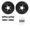 8312-40054 Drilled/Slotted Brake Rotors with 3000-Series Ceramic Brake Pads Kit & Hardware [Black], 1991-1995 Mopar, Position: F - image 1