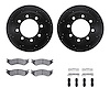 8312-40070 Drilled/Slotted Brake Rotors with 3000-Series Ceramic Brake Pads Kit & Hardware [Black], 2003-2008 Mopar, Position: R - image 1