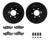 8312-40076 Drilled/Slotted Brake Rotors with 3000-Series Ceramic Brake Pads Kit & Hardware [Black], 1998-1999 Mopar, Position: F - image 1