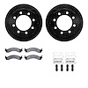 8312-40078 Drilled/Slotted Brake Rotors with 3000-Series Ceramic Brake Pads Kit & Hardware [Black], 2000-2002 Mopar, Position: F - image 1