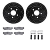 8312-40082 Drilled/Slotted Brake Rotors with 3000-Series Ceramic Brake Pads Kit & Hardware [Black], 2002-2006 Mopar, Position: F - image 1
