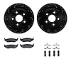 8312-40083 Drilled/Slotted Brake Rotors with 3000-Series Ceramic Brake Pads Kit & Hardware [Black], 2002-2018 Mopar, Position: R - image 1