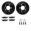 8312-40084 Drilled/Slotted Brake Rotors with 3000-Series Ceramic Brake Pads Kit & Hardware [Black], 2003-2003 Mopar, Position: R - image 1