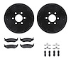8312-40085 Drilled/Slotted Brake Rotors with 3000-Series Ceramic Brake Pads Kit & Hardware [Black], 2003-2003 Mopar, Position: R - image 1