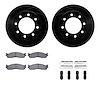 8312-40088 Drilled/Slotted Brake Rotors with 3000-Series Ceramic Brake Pads Kit & Hardware [Black], 2003-2008 Mopar, Position: F - image 1