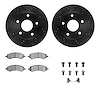 8312-40091 Drilled/Slotted Brake Rotors with 3000-Series Ceramic Brake Pads Kit & Hardware [Black], 2005-2010 Multiple Makes/Mod - image 1