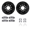 8312-40095 Drilled/Slotted Brake Rotors with 3000-Series Ceramic Brake Pads Kit & Hardware [Black], 2013-2016 Mopar, Position: R - image 1