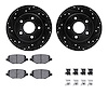 8312-40096 Drilled/Slotted Brake Rotors with 3000-Series Ceramic Brake Pads Kit & Hardware [Black], 2012-2016 Mopar, Position: R - image 1