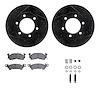 8312-42004 Drilled/Slotted Brake Rotors with 3000-Series Ceramic Brake Pads Kit & Hardware [Black], 1971-1973 GM, Position: Fron - image 1