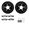 8312-42015 Drilled/Slotted Brake Rotors with 3000-Series Ceramic Brake Pads Kit & Hardware [Black], 1990-1999 Mopar, Position: F - image 1