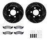 8312-42016 Drilled/Slotted Brake Rotors with 3000-Series Ceramic Brake Pads Kit & Hardware [Black], 1999-2006 Mopar, Position: F - image 1