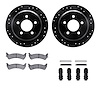 8312-42017 Drilled/Slotted Brake Rotors with 3000-Series Ceramic Brake Pads Kit & Hardware [Black], 1993-1994 Mopar, Position: R - image 1